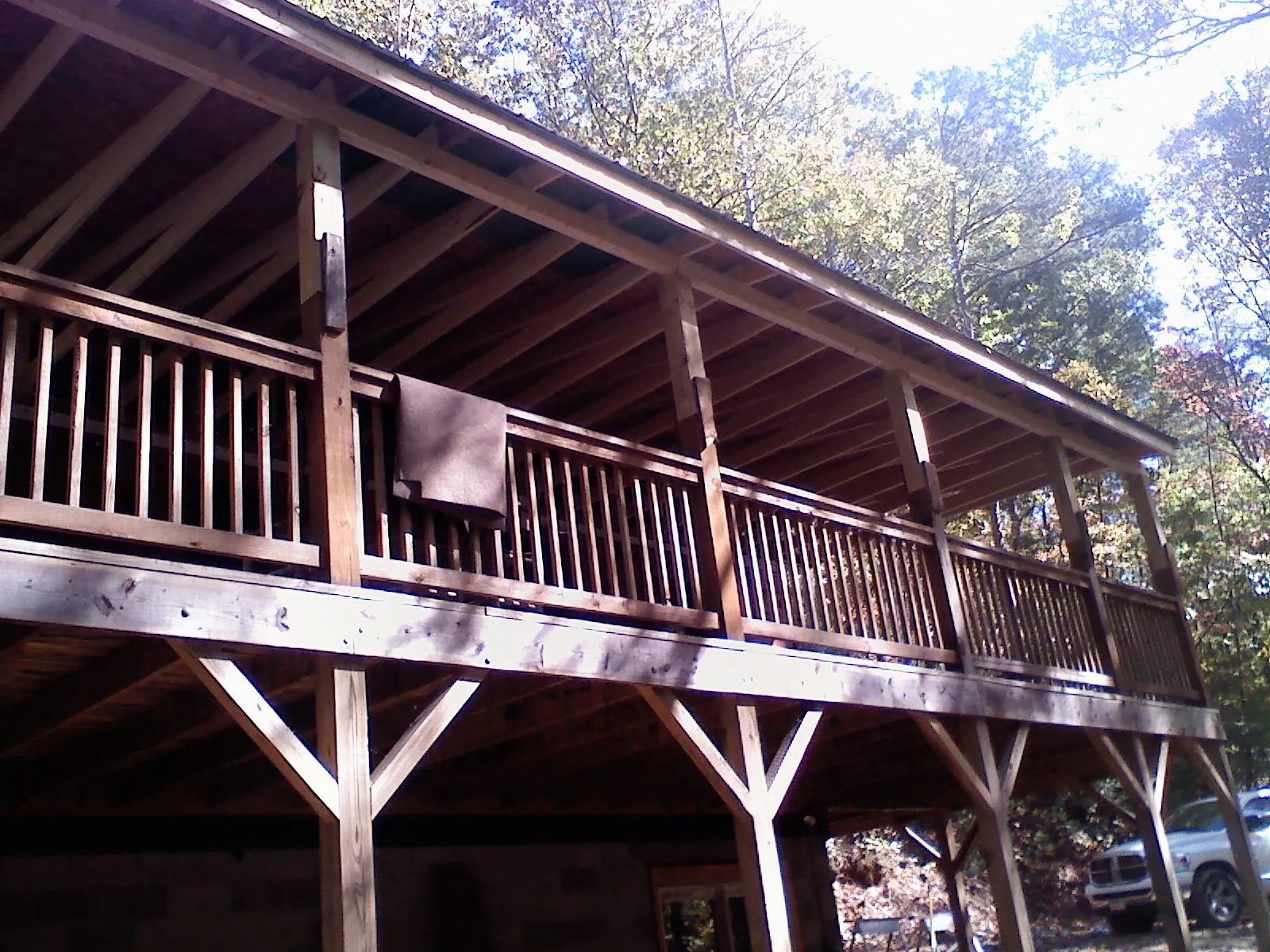 Timber framing under a new elevated porch and deck — Roof Leak Repair in Woodlyn by Roofing Brothers